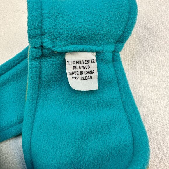 Scarf Gloves Headband 3 Piece Set ~ Green Blue Fleece Gloves Scarf Ear Warmers - Picture 5 of 8